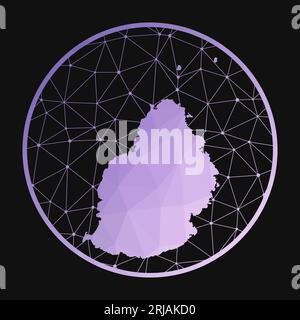 Mauritius-Symbol. Polygonale Vektorkarte der Insel. Mauritius-Ikone im geometrischen Stil. Stock Vektor