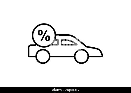 Symbol „Autovermietung“. Symbol für Kredit und Darlehen. Geeignet für Website-Design, App, Benutzeroberflächen, druckbar usw. Liniensymbolstil. Einfacher Vektor d Stock Vektor