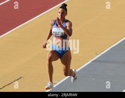 Budapest, Hongrie. August 2023. Ivana Vuleta (SRB), Langsprung der Frauen bei den Leichtathletik-Weltmeisterschaften 2023 am 20. August 2023 in Nemzeti Atletikai Kozpont in Budapest, Ungarn - Foto Laurent Lairys/DPPI Credit: DPPI Media/Alamy Live News Stockfoto