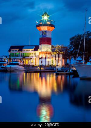 Lighthouse, Harbour Town, Sea Pines Hilton Head Island, South Carolina, Vereinigte Staaten von Amerika Stockfoto