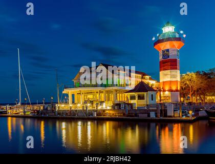 Lighthouse, Harbour Town, Sea Pines Hilton Head Island, South Carolina, Vereinigte Staaten von Amerika Stockfoto