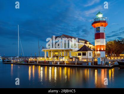 Lighthouse, Harbour Town, Sea Pines Hilton Head Island, South Carolina, Vereinigte Staaten von Amerika Stockfoto