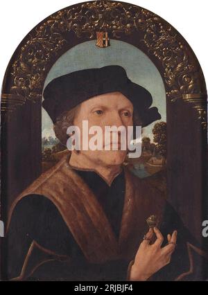 Porträt von Jan Gerritsz van Egmond van de Nijenburg (?-1523) um 1518 von Jacob Cornelisz van Oostsanen Stockfoto