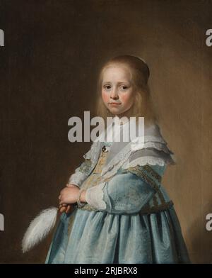 Porträt eines Mädchens in Blau 1641 von Johannes Cornelisz Verspronck Stockfoto