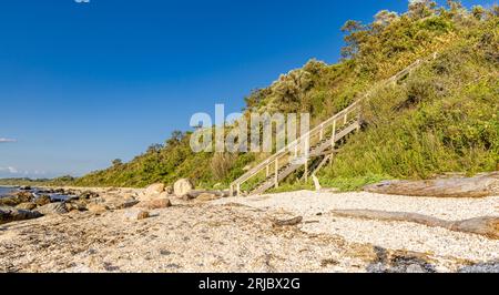 67 Schritte Strand in Southold Town Stockfoto