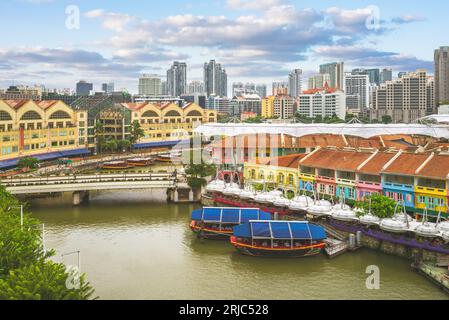 Die Landschaft des Clarke Quay befindet sich im Singapore River Planning Area in singapur Stockfoto