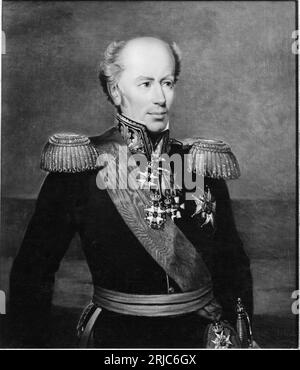 Magnus Björnstjerna (1779–1847), Graf, General, einer der Herren des Königreichs, heiratete baroness Elisabet Charlotta von Stedingk Unbekanntes Datum von Johan Gustaf Sandberg Stockfoto