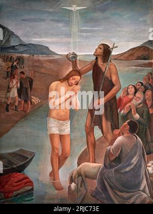 Battesimo di Cristo - olio su tela - Giovanni Moroni - 1935 - Soragna (PR) chiesa della Sacra Famiglia Stockfoto