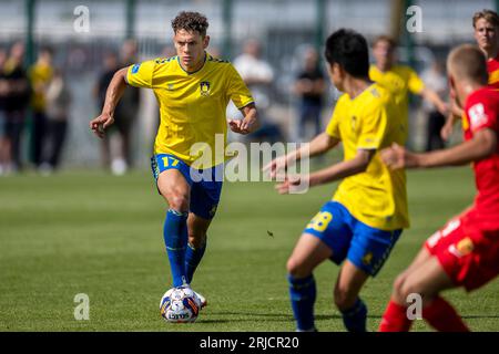 Broendby, Dänemark. August 2023. Yousef Salech (17) von Broendby, WENN er während eines Testspiels zwischen Broendby IF und FC Nordsjaelland bei Bane 1 in Broendby gesehen wurde. (Foto: Gonzales Photo - Teis Markfoged). Stockfoto