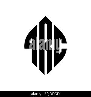 QRC-Logodesign mit kreisförmigem Buchstaben und Ellipsenform. QRC-Ellipsenbuchstaben im typografischen Stil. Die drei Initialen bilden ein kreisförmiges Logo. QRC CI Stock Vektor