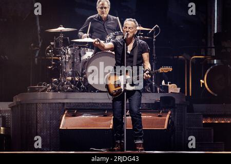 Kopenhagen, Dänemark. Juli 2023. Der US-amerikanische Sänger, Songwriter und Musiker Bruce Springsteen konzertiert mit der E Street Band im Park in Kopenhagen. (Foto: Gonzales Photo - Thomas Rungstrom). Stockfoto