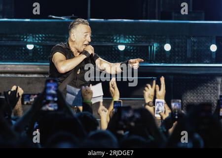 Kopenhagen, Dänemark. Juli 2023. Der US-amerikanische Sänger, Songwriter und Musiker Bruce Springsteen konzertiert mit der E Street Band im Park in Kopenhagen. (Foto: Gonzales Photo - Thomas Rungstrom). Stockfoto