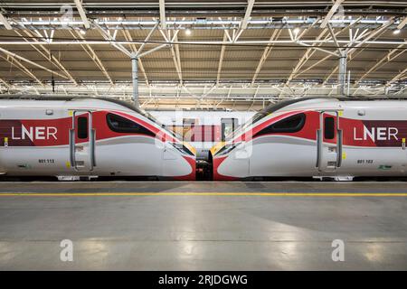 LNER-Baureihe 801 am Bahnhof Leeds, 21. August 2023 Stockfoto