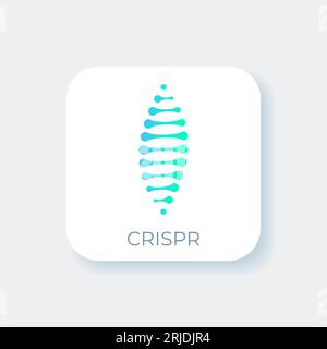 DNA-Logo-Design. Metaballs-Stil. Symbol für Medizin und Biotechnologie. DNA-Molekül-Helix-Spirale. Vektorillustration. Stock Vektor