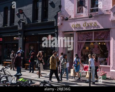 Unabhängige Geschäfte auf der Drury Street in Dublin, Irland. Stockfoto