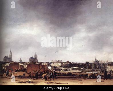 Ein Blick auf Delft nach der Explosion von 1654 1654 durch Egbert van der Poel Stockfoto