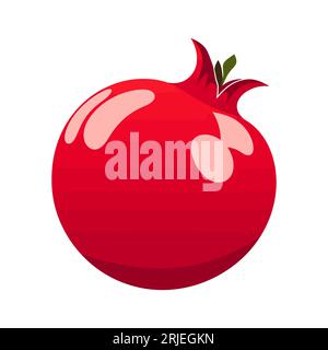 Granatapfelfrüchte. Flache Darstellung von Granatapfelkernen isoliert auf weißem Hintergrund. Vektorillustration Stock Vektor