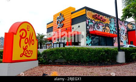 Los Angeles, Kalifornien: EL POLLO LOCO Restaurantkette, spezialisiert auf gegrilltes Hühnchen im mexikanischen Stil Stockfoto