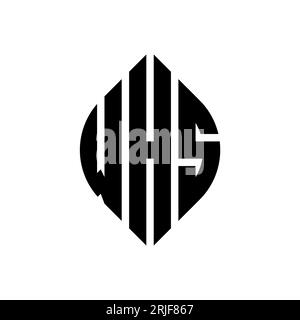 WHS-Logodesign mit kreisförmigem Buchstaben und Ellipsenform. WHS-Ellipsenbuchstaben im typografischen Stil. Die drei Initialen bilden ein kreisförmiges Logo. WHS CI Stock Vektor