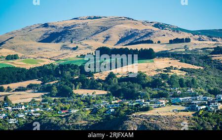 Cass Bay, Lyttelton Harbour, Banks Peninsula, Canterbury, South Island, Neuseeland Stockfoto