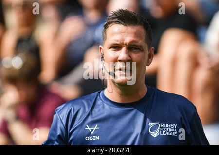 Leeds, England - 20. August 2023 Schiedsrichter Ben Thaler. Rugby League Betfred Super League, Leeds Rhinos vs Warrington Wolves im Headingley Stadium, Leeds, UK Stockfoto