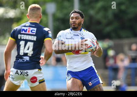 Leeds, England - 20. August 2023 Tom Mikaele von Warrington Wolves. Rugby League Betfred Super League, Leeds Rhinos vs Warrington Wolves im Headingley Stadium, Leeds, UK Stockfoto