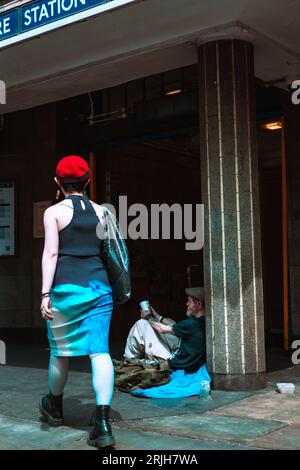 Obdachlose in Soho, London Stockfoto