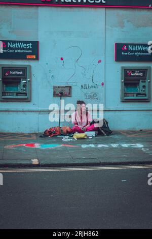 Obdachlose in Soho, London Stockfoto