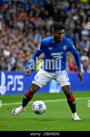 Glasgow, Schottland, 22. August 2023. Jos Cifuentes of Rangers während des UEFA Champions League-Spiels im Ibrox-Stadion in Glasgow. Das Bild sollte lauten: Neil Hanna / Sportimage Stockfoto