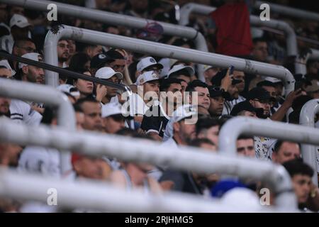 Sao Paulo, Brasilien. August 2023. SP - SAO PAULO - 08/22/2023 - COPA SUL-AMERICANA 2023, CORINTHIANS X ESTUDIANTES - Corinthians Fans während eines Spiels gegen Estudiantes in der Arena Corinthians Stadion für die Copa Sudamericana 2023 Meisterschaft. Foto: Ettore Chiereguini/AGIF/SIPA USA Credit: SIPA USA/Alamy Live News Stockfoto