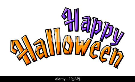 Frohe Halloween-Schrift. Weihnachtsgeschenk mit Geschenkartikeln. Stock Vektor