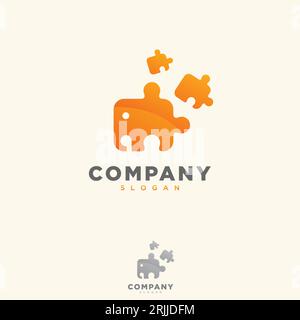 Elefant Puzzle Logo Farbverlauf farbenfrohe Vektorvorlage. Vektorillustration Stock Vektor