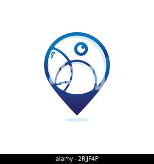 Geometrische abstrakte Pin Point Parrot Logo Vektor Vorlage. Vektorillustration Stock Vektor