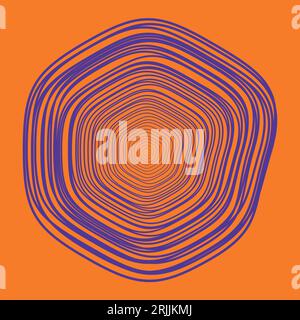 halloween-Muster. Kreisförmige abstrakte halloween-Vektorillustration auf orangefarbenem Hintergrund. Stock Vektor