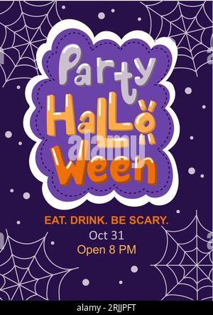 Vektoreinladung für Halloween-Party. Stock Vektor