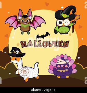 Happy Halloween Day Element Hintergrund Vektor. Stock Vektor