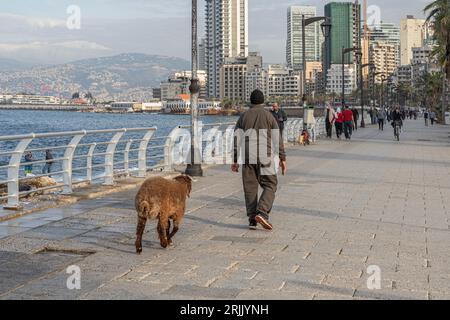 Straßenszene, Corniche, Beirut, Libanon, Naher Osten Stockfoto