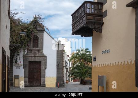 Detail der Fassade der kleinen Eremitage von San Antonio Abad in Las Palmas de Gran Canaria Stockfoto