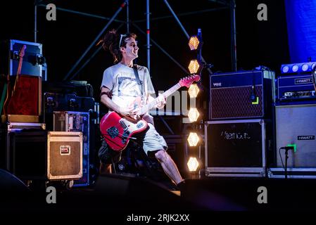 Reggio Emilia, Italien. August 2023. Francesco Antinori (Frankie) von Little Pieces of Marmelade Credit: Independent Photo Agency/Alamy Live News Stockfoto