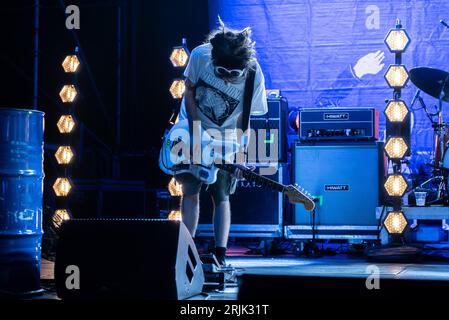 Reggio Emilia, Italien. August 2023. Francesco Antinori (Frankie) von Little Pieces of Marmelade Credit: Independent Photo Agency/Alamy Live News Stockfoto