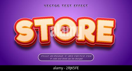 Texteffekt Speichern, Bearbeitbares Textstil Stock Vektor