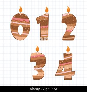 Vektor-Geburtstagsparty-Elemente Set niedliche Zeichentricktiere Vektor-Illustration Stock Vektor