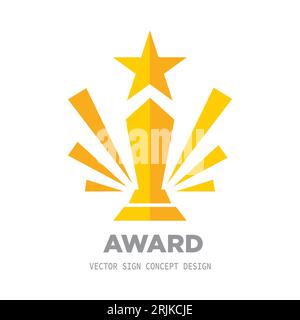 Trophy Cup-Symbol, Logo isoliert auf weißem Hintergrund Stock Vektor