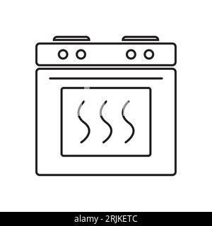 Symbol für Backofenkontur. Lineares Zeichen für mobiles Konzept und Webdesign. Stove-Symbol für einfache Linienvektoren. Symbol, Logo-Abbildung. Pixelperfekter Vektor Stock Vektor