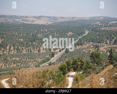 Panoramablick auf das obere Galiläa von der Altstadt von Tzfat Stockfoto