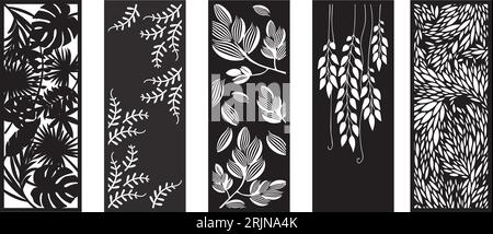 Dekorative Karte zum Schneiden. Hinterlässt Laubmuster Stock Vektor