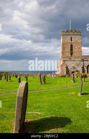 St Aidan's Church and graveyard in Bamburgh Stock Photo