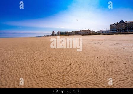 Redcar Seaside Town, Strände und Windparks Stockfoto