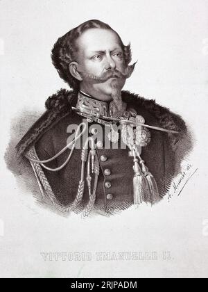 Vittorio Emanuele II. Zeichnung von A. Monier Stockfoto