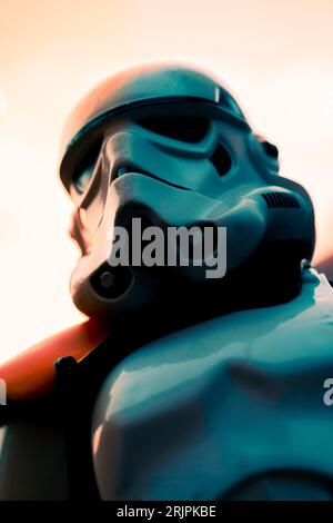 Eine Star Wars Stormtrooper Schneetrooper-Action-Figur, die einen kaiserlichen Offizier aus der ursprünglichen Trilogie darstellt Stockfoto